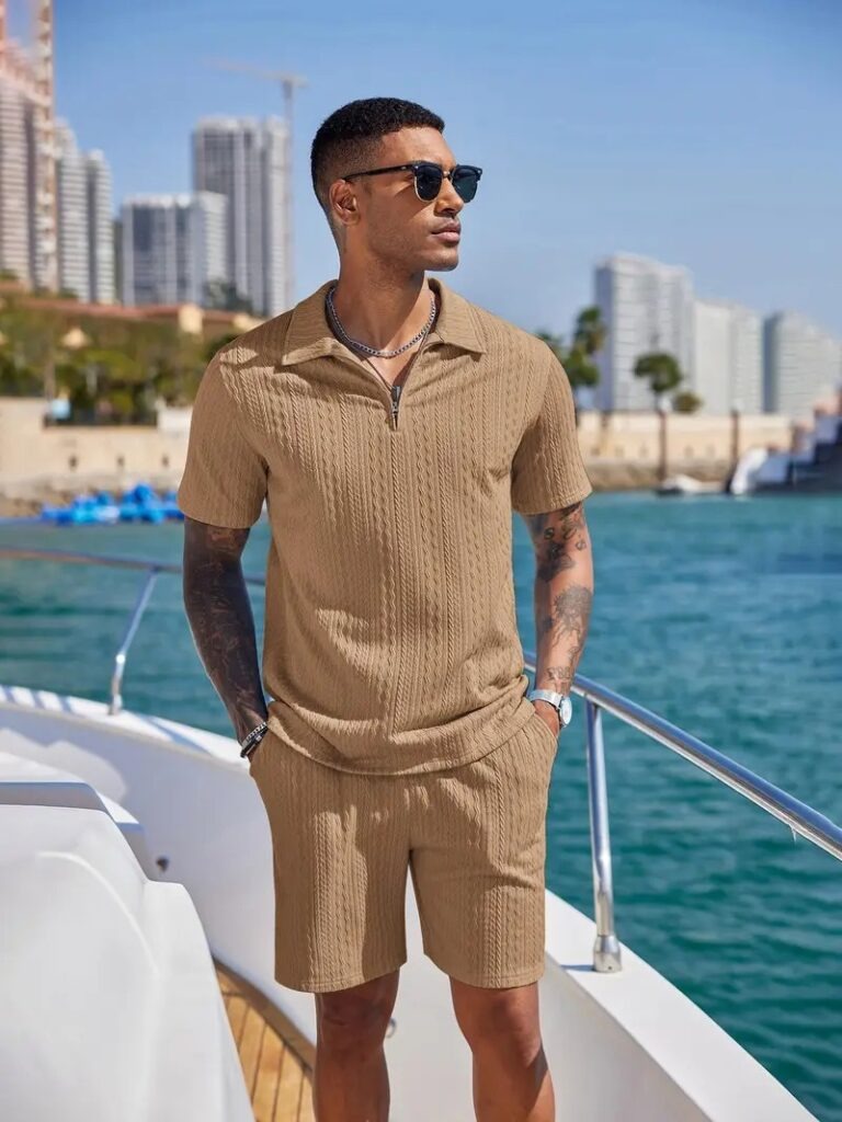 Men’s Textured 2-Piece Summer Set
